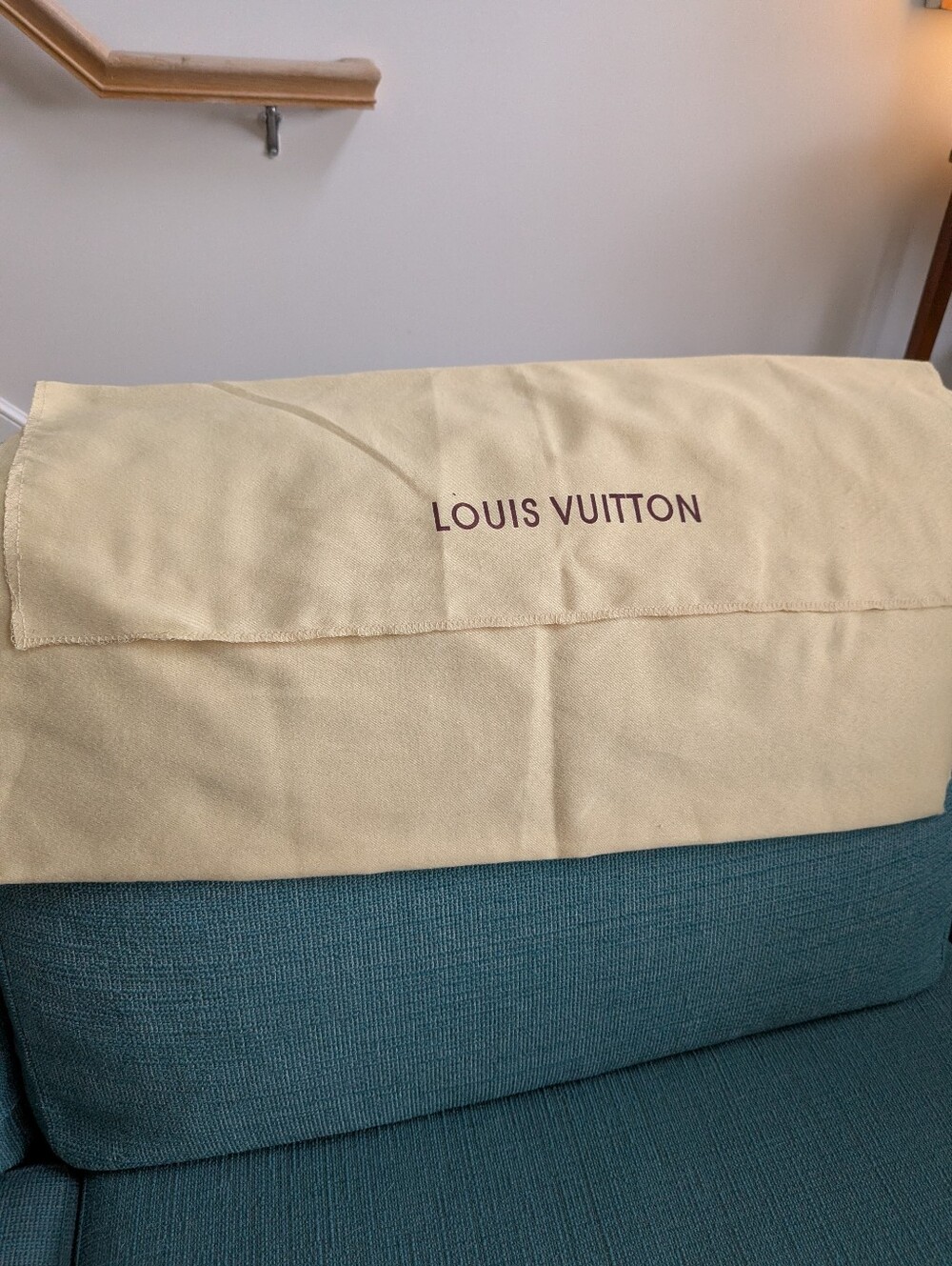 Authentic Louis Vuitton Oversized Tan Cotton Dust Bag – Large Storage Pouch